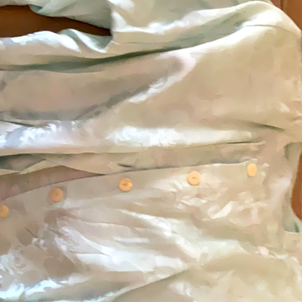 Beautiful 100% silk mint green blouse